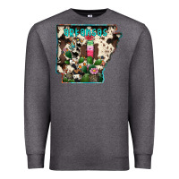Charcoal Heather arkansas map Premium Sweatshirt - RacoonDesign