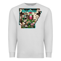 Dove Grey arkansas map Premium Sweatshirt - RacoonDesign