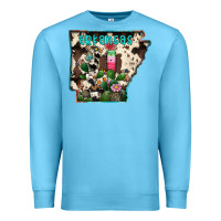 Ocean Blue arkansas map Premium Sweatshirt - RacoonDesign