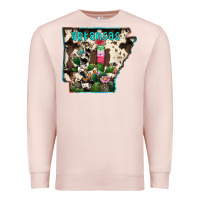 Pale Pink arkansas map Premium Sweatshirt - RacoonDesign