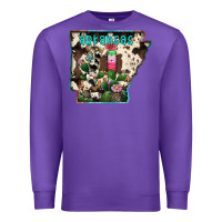 Purple arkansas map Premium Sweatshirt - RacoonDesign