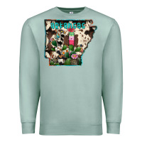 Seafoam arkansas map Premium Sweatshirt - RacoonDesign