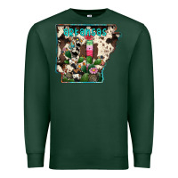 Sports Green arkansas map Premium Sweatshirt - RacoonDesign