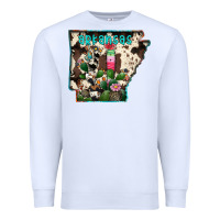 White arkansas map Premium Sweatshirt - RacoonDesign
