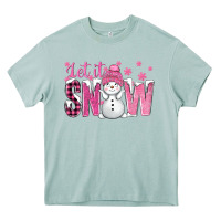 Arona Pink Let It Snow With Cute Snowman Heavy Core Tee - BundleAndBundleShop