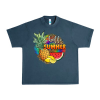 Midnight Navy hello summer pineapple Urban Heavy Tee - JahusDesignShop
