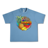 Pebble Blue hello summer pineapple Urban Heavy Tee - JahusDesignShop