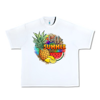 White hello summer pineapple Urban Heavy Tee - JahusDesignShop