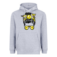 Heather Grey softball mom Heavyweight Hoodie - RacoonDesign