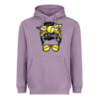 Lavender softball mom Heavyweight Hoodie - RacoonDesign