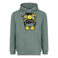 Sage softball mom Heavyweight Hoodie - RacoonDesign