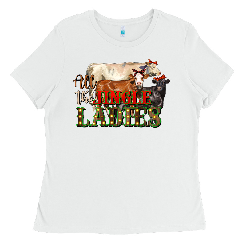 All The Jingle Ladies Christmas Cows Ladies Tee by LillyAllenDesigns | Teevron