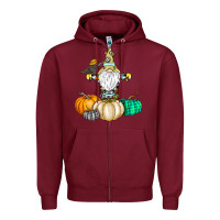 Burgundy Happy Fall Zipper Hoodie - CowhideDigitalArt