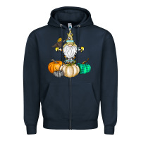 Navy Happy Fall Zipper Hoodie - CowhideDigitalArt