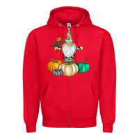 Red Happy Fall Zipper Hoodie - CowhideDigitalArt