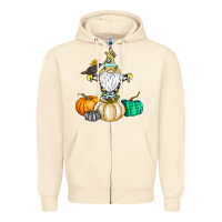 Sandshell Happy Fall Zipper Hoodie - CowhideDigitalArt