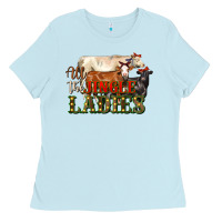 Baby Blue all the jingle ladies christmas cows Ladies Tee - LillyAllenDesigns