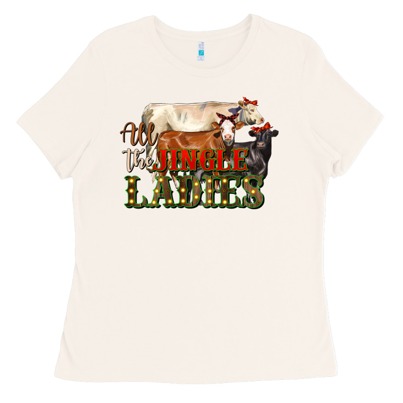 All The Jingle Ladies Christmas Cows Ladies Tee by LillyAllenDesigns | Teevron