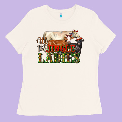 All The Jingle Ladies Christmas Cows Ladies Tee Designed By Lillyallendesigns