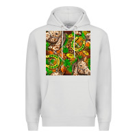 Dove Grey St. Patrick's Day Horse With Horseshoes Seamless Premium Hoodie - FaDigitalArtStudio