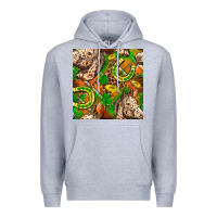 Heather Grey St. Patrick's Day Horse With Horseshoes Seamless Premium Hoodie - FaDigitalArtStudio