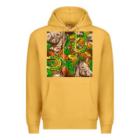 Mustard St. Patrick's Day Horse With Horseshoes Seamless Premium Hoodie - FaDigitalArtStudio