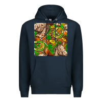 Navy St. Patrick's Day Horse With Horseshoes Seamless Premium Hoodie - FaDigitalArtStudio
