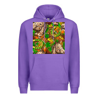 Purple St. Patrick's Day Horse With Horseshoes Seamless Premium Hoodie - FaDigitalArtStudio