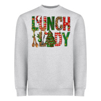 Heather Grey Lunch Lady Christmas Heavyweight Sweatshirt - BundleAndBundleShop