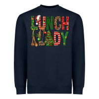 Navy Lunch Lady Christmas Heavyweight Sweatshirt - BundleAndBundleShop