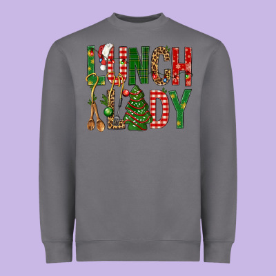 Lunch Lady Christmas Heavyweight Sweatshirt Designed By Bundleandbundleshop