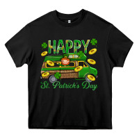 Black Happy St. Patricks Day Heavy Core Tee - BundleAndBundleShop