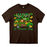 Chocolate Brown Happy St. Patricks Day Heavy Core Tee - BundleAndBundleShop