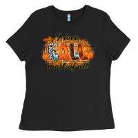 Black i love fall most of all Ladies Tee - RacoonDesign