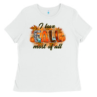 White i love fall most of all Ladies Tee - RacoonDesign