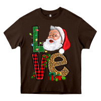Chocolate Brown Love With Santa Portrait Heavy Core Tee - BundleAndBundleShop