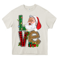 Cream Love With Santa Portrait Heavy Core Tee - BundleAndBundleShop