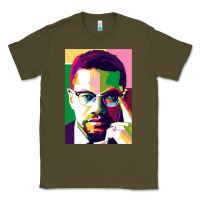 Army Green malcolm x Classic Tee - lanVoArt