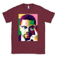 Burgundy malcolm x Classic Tee - lanVoArt