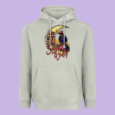 Stay Wild Moon Cowgirl Heavyweight Hoodie Designed By Racoondesign
