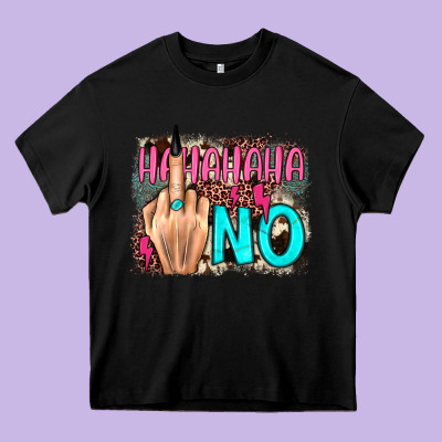 Hahahaha No Leopard Cowhide Heavy Core Tee Designed By Jahusdesignshop