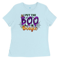 Baby Blue I put the Boo in Boujie Ladies Tee - RacoonDesign