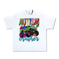 White Autism Awareness crusher Urban Heavy Tee - NancyCooperArtShop