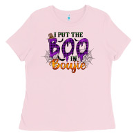 Bubblegum Pink I put the Boo in Boujie Ladies Tee - RacoonDesign