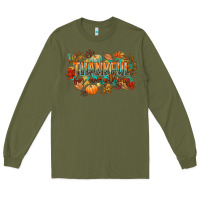 Army Green thankful for everything Long Sleeve Tee - CowGirlArtShop