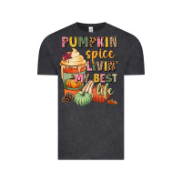 Vintage Black Pumpkin spice livin' my best life Vintage Tee - NancyCooperArtShop