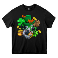Black St. Patrick Cow Clover Heavy Core Tee - BundleAndBundleShop