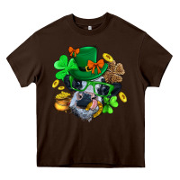 Chocolate Brown St. Patrick Cow Clover Heavy Core Tee - BundleAndBundleShop