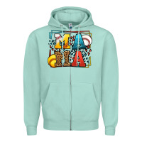 Seafoam Leopard Softball And Baseball Mama Mother's Day Zipper Hoodie - LillyAllenDesigns