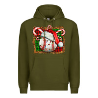 Army Green baseball christmas Premium Hoodie - FaDigitalArtStudio
